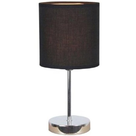 ALL THE RAGES All the Rages LT2007-BLK Chrome Mini Basic Table Lamp with Black Shade LT2007-BLK